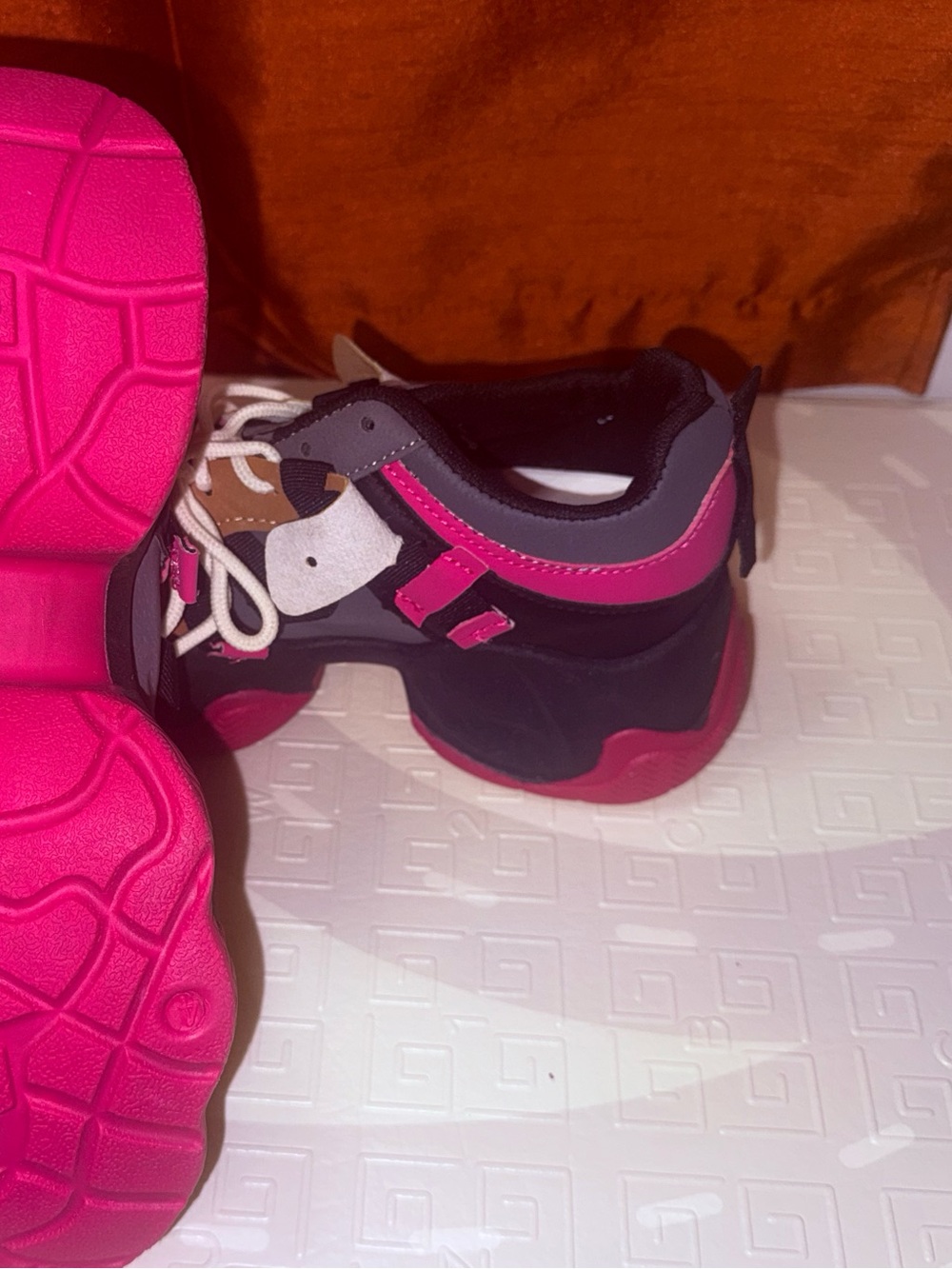 Balenciaga Kids Black and Hot Pink Chunky Sneakers